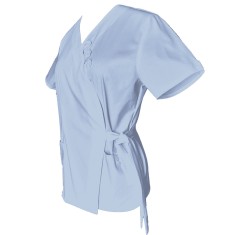 Halat Medical Pe Stil, Tip Kimono Albastru Deschis, Model Daria - 2XL