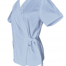 Halat Medical Pe Stil, Tip Kimono Albastru Deschis, Model Daria - 2XL