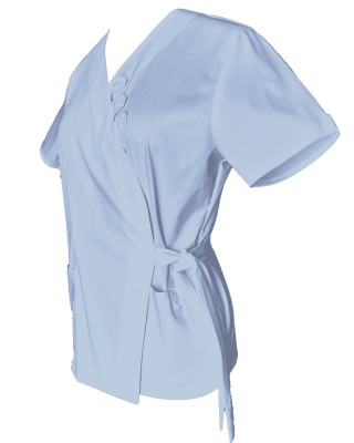 Halat Medical Pe Stil, Tip Kimono Albastru Deschis, Model Daria - 2XL foto
