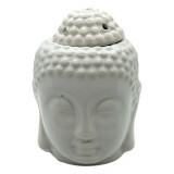 Vas aromaterapie din ceramica cu model buddha mare - alb, Stonemania Bijou