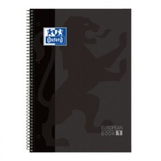 Caiet Cu Spirala, Oxford Europeanbook 1, A4+, 80 File-90g/mp, Hardcover Negru, Scribzee-dictando foto