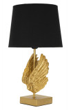 Cumpara ieftin Lampa de masa, Wings, Mauro Ferretti, 1 x E27, 40W, &Oslash;25 x 45 cm, fier/polirasina/textil, auriu/negru