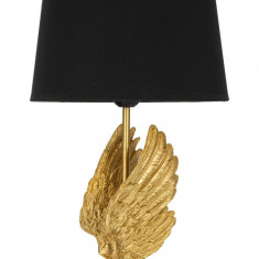 Lampa de masa, Wings, Mauro Ferretti, 1 x E27, 40W, Ø25 x 45 cm, fier/polirasina/textil, auriu/negru