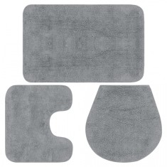 Set covora?e baie, 3 piese, gri, material textil foto