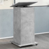 vidaXL Pupitru cu roți și sertar beton gri 55x55x107 cm lemn prelucrat