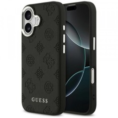 Husa MagSafe pentru Apple iPhone 17, Guess, Peony Hot Stamp Script, Neagra