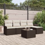 Cumpara ieftin Set de canapele pentru grădină cu pernă 6 pcs Maro Rattan poli