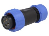 Mufă Mamă SP21 4 PIN IP68 10A 500V 7-12mm