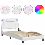 Cumpara ieftin Cadru de pat, Viana, cu LED fara saltea, alb, 100x200 cm