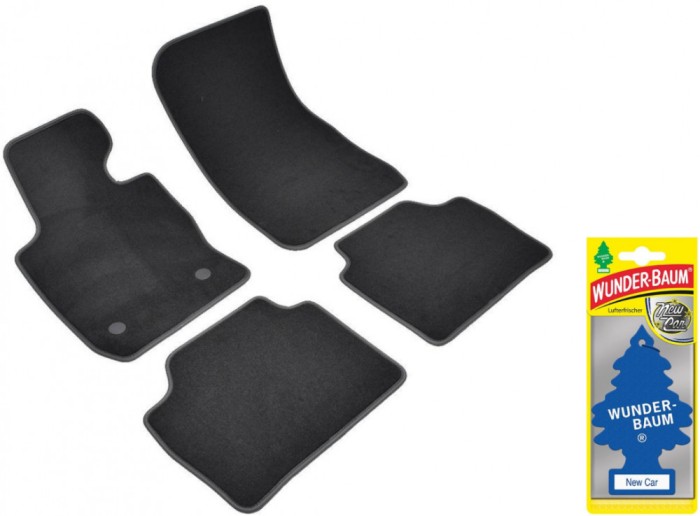 Covorase auto din mocheta Umbrella pentru BMW 3 [F30] X-Drive (2012-2019) + Odorizant Auto Bradut Wunder-Baum New Car
