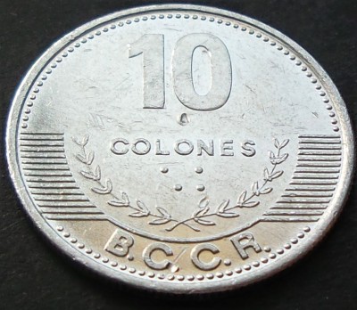 Moneda 10 COLONES - COSTA RICA, anul 2012 *cod 1092 foto