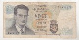 bnk bn Belgia 20 franci 1964 circulata - d&#039;Haeze
