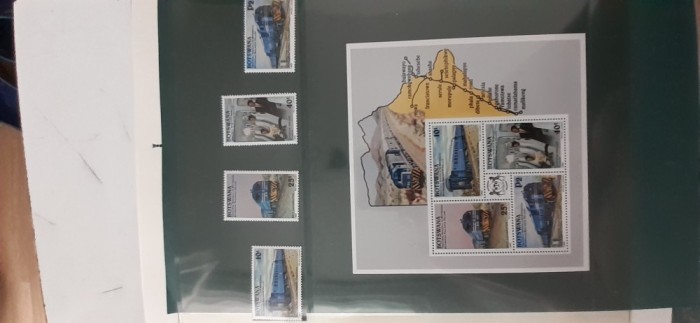 Botswana-tranport,locomotive ,trenuri-serie completa si colita nestampilate MNH-(T2)