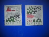 HOPCT TIMBRE SUEDIA MNH 977 EUROPA CEPT PROTECTIA NAT -2 VALORI 1986-NESTAMPILAT