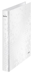 Caiet Mecanic Leitz Wow, Carton Laminat, Partial Reciclat, Fsc, A4, Mecanism 4dr, Inel 25 Mm, Alb foto