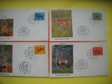 HOPCT PLIC FDC S NR 338 SET 4 FDC -1966 FAUNA CERVIDE GERMANIA BERLIN VEST -NECIRCULAT