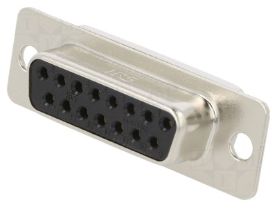 Conector D-Sub mamă 15 pini aurit foto