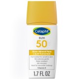 Cremă de față Cetaphil Sun Sheer Mineral SPF 50, cu oxid de zinc, pentru piele sensibilă, fără parfum, 50 ml