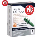 Dopuri de urechi din silicon PiC Solution Aqua Kids pentru &icirc;not, verzi, 2 buc.