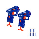 Set 2 Pistoale cu proiectile din spuma, 10 proiectile incluse, Albastru, ATU-083205, Plastic, Oem