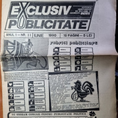 ziarul exclusiv publicitate iunie 1990-ziar de anunturi si reclame