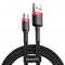 Baseus Micro USB Cafule Cablu de date și &icirc;ncărcare 1.5A 2m roșu negru (CAMKLF-C91)