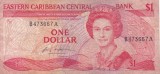 INSULELE CARAIBE 1 dollar 1985 VF!!!