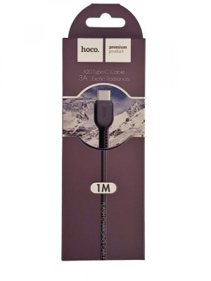Cablu de date si incarcare USB Type-C, 3A, 1m, negru, model X20 - Hoco foto