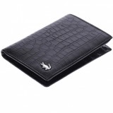 Portofel barbati din piele naturala, negru, 9 x 12 cm, KDL-525N, NANO BELT
