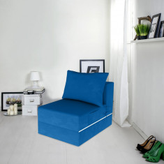 Fotoliu extensibil Urban Living, 70x80x70 cm, Albastru