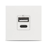 Priză USB A+C 2M Moda Voice ELBI: &Icirc;ncărcare Rapidă 5V 2,4A, Design Modern Modular, Ideală pentru Birou sau Acasă, Disponibilă &icirc;n 4 Finisaje Elegante