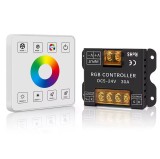 Controller RGB cu panou tactil RF, 5V-24V DC, 30A, dimmer si control culori pentru benzi LED RGB