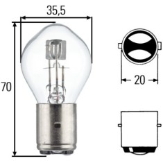 Bec far 12V 35/35W Ba20d S2 Hella