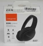 Casti Audio Creative ZEN Hybrid, Bluetooth, ANC Hibrid, Microfon, Supraauriculare, 37h Autonomie, Negru