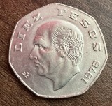 C50 - Moneda foarte veche - Mexic - 10/diez pesos - 1976
