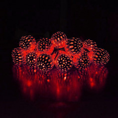 Ghirlanda luminoasa 20 globuri LED, 4.8W, lumina rosie, 2.85 m, IP20, Well foto