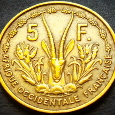 Moneda exotica 5 FRANCI - AFRICA OCCIDENTALA, anul 1956 * cod 4333
