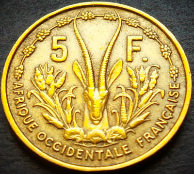 Moneda exotica 5 FRANCI - AFRICA OCCIDENTALA, anul 1956 * cod 4333 foto