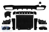 Difuzor tip C63 cu capace negre potrivit pentru bara spate A Design la Mercedes C-Class W206 dupa 2021, -oo--oo-, lac negru Performance AutoTuning