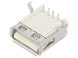 Soclu USB A PCB THT 4 pini 90&deg; aurit USB 2.0