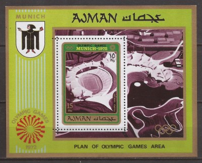 AJMAN SPORT J.O. DE VARA 1972 ( colita dantelata ) MNH foto