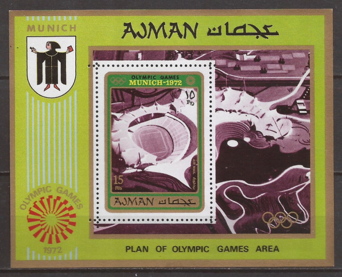 AJMAN SPORT J.O. DE VARA 1972 ( colita dantelata ) MNH