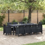 VidaXL Set de Masă de Grădină 11 pcs Antracit 250 x 100 x 73 cm