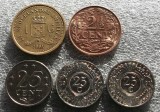 P1. Antilele Olandeze 2 1/2 cent 1965 + 25 1971 1990 1991 + 1 gulden 1991 unele aUNC **