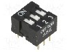 Intrerupator DIP, 2 pozitii, montare THT, 3 sectiuni, OMRON OCB - A6E-3101-N