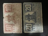 Asignata / asignate bonuri 10 si 20 fileri Timisoara 1919