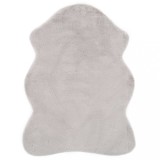Cumpara ieftin Covor, gri, 65x95 cm, blană de iepure ecologică