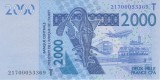 Bancnota Statele Africii de Vest 1.000 Franci 2021 - P816T UNC ( Togo )