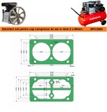 Cumpara ieftin Set de garnituri pentru cap compresor de aer in linie 2 cilindri de 65mm 2065 SPC2065
