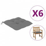 Perne de scaun, 6 buc., gri, 50 x 50 x 7 cm, textil, vidaXL